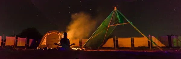 Yoga by the campfire